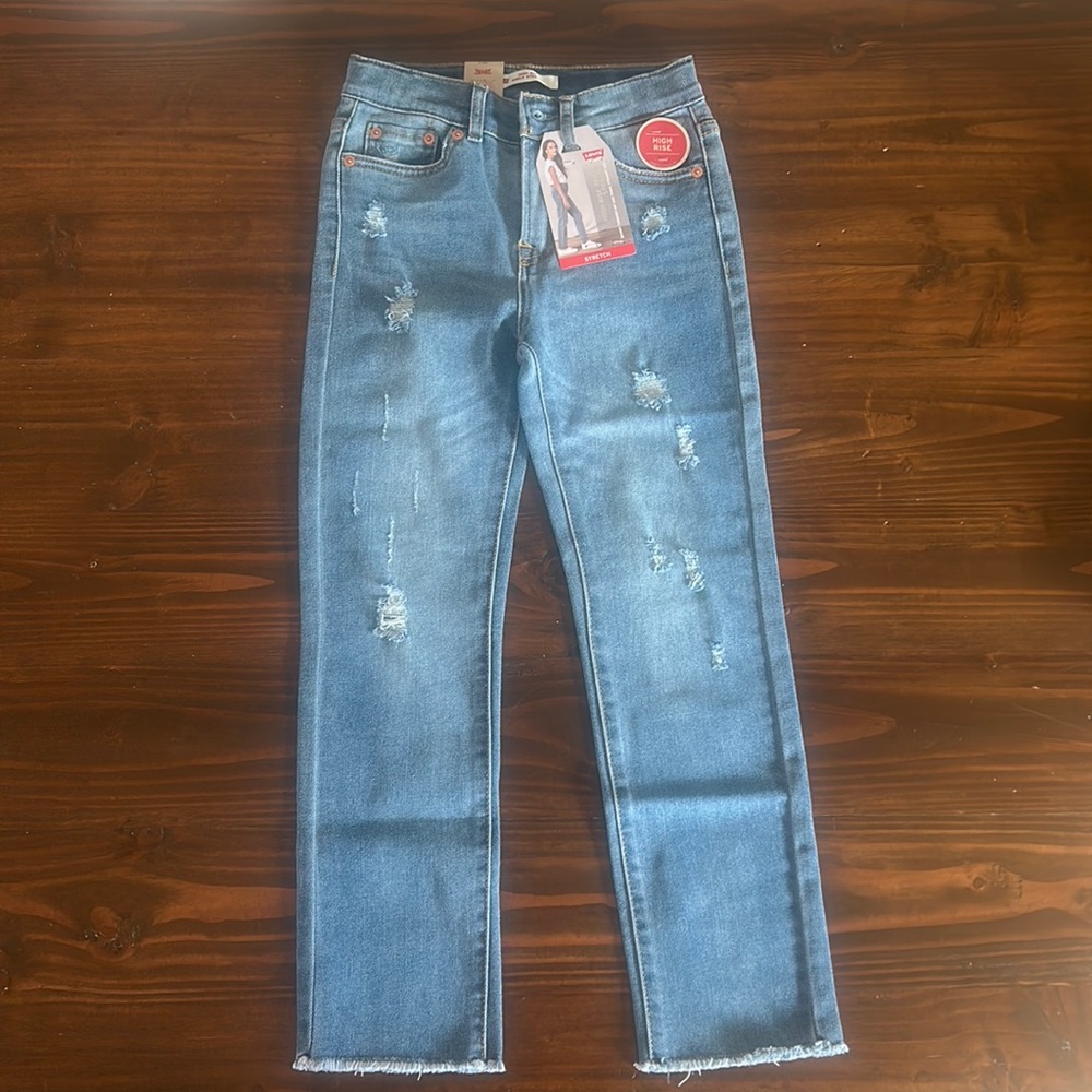 Girls High Rise Ankle Straight Jeans Size 8 Reg